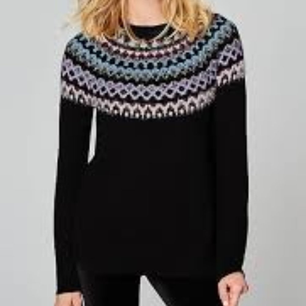 J Jill Multi Colored Fair Isle Sweater - Picture 2 of 10